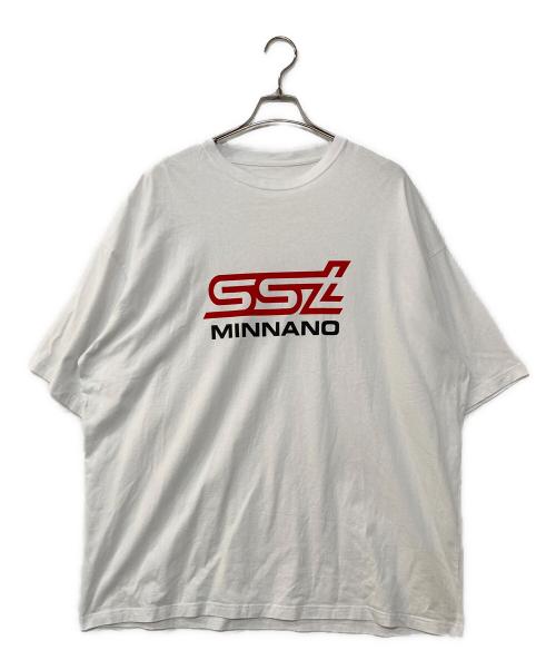 SSZ（エスエスズィー）SSZ (エスエスズィー) MINNANO (ミンナノ) コラボプリントtシャツ ホワイト サイズ:XLの古着・服飾アイテム