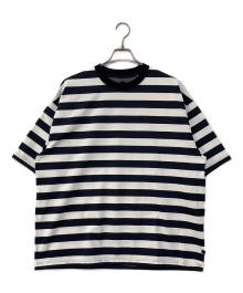 DAIWA PIER39（ダイワ ピア39）の古着「TECH DRAWSTRING BORDER S/S TEE テックドローストリング ボーダーショートスリーブティー」｜ネイビー