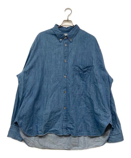 STUDIO NICHOLSON（スタジオ ニコルソン）STUDIO NICHOLSON (スタジオ ニコルソン) BEAMS PLUS (ビームスプラス)  LISA DENIM SHIRT / リサ デニムシャツ ブルー サイズ:XLの古着・服飾アイテム