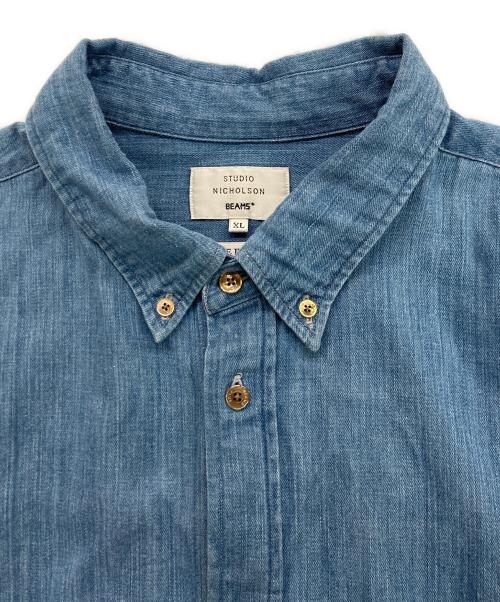 STUDIO NICHOLSON（スタジオ ニコルソン）STUDIO NICHOLSON (スタジオ ニコルソン) BEAMS PLUS (ビームスプラス)  LISA DENIM SHIRT / リサ デニムシャツ ブルー サイズ:XLの古着・服飾アイテム