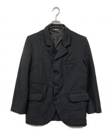 COMME des GARCONS HOMME DEUX（コムデギャルソン オム ドゥ）の古着「Shrunken Tailored Jacket デザインポリジャケット テーラードジャケット」｜ブラック