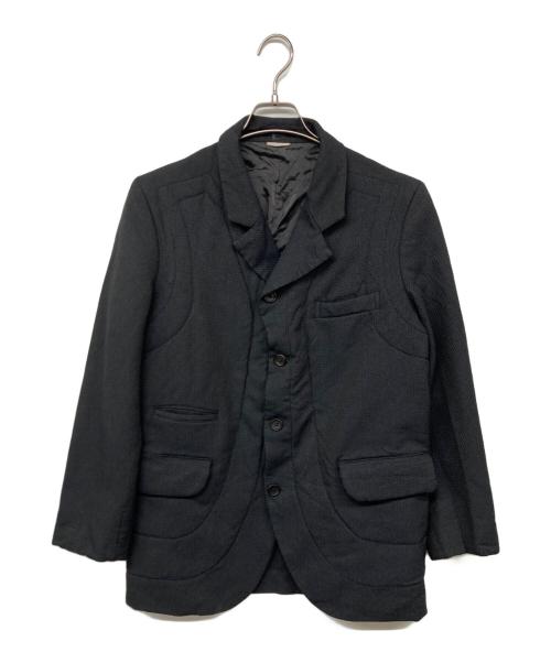 COMME des GARCONS HOMME DEUX（コムデギャルソン オム ドゥ）COMME des GARCONS HOMME DEUX (コムデギャルソン オム ドゥ) Shrunken Tailored Jacket デザインポリジャケット テーラードジャケット ブラック サイズ:Sの古着・服飾アイテム