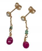 ageteアガット）の古着「ターコイズ・ルビー・パールピアス」