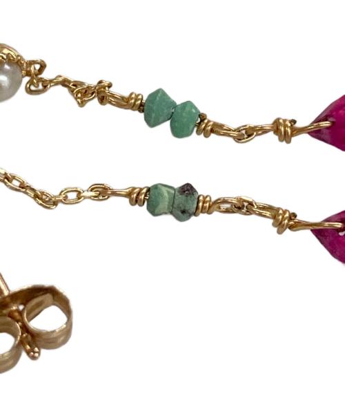 agete（アガット）agete (アガット) ターコイズ・ルビー・パールピアスの古着・服飾アイテム