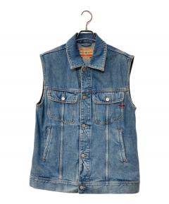 中古・古着通販】DIESEL (ディーゼル) レザーベスト ブラック サイズ:L