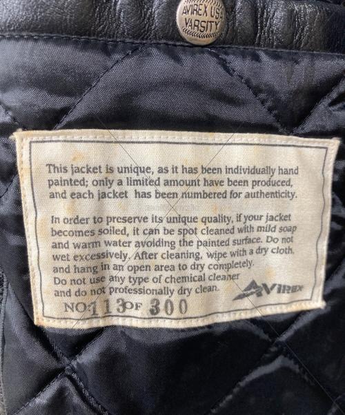 AVIREX（アヴィレックス）AVIREX (アヴィレックス) ドラゴンペイント レザージャケット ブラック サイズ:Lの古着・服飾アイテム