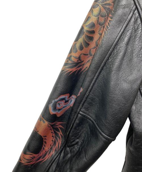 AVIREX（アヴィレックス）AVIREX (アヴィレックス) ドラゴンペイント レザージャケット ブラック サイズ:Lの古着・服飾アイテム