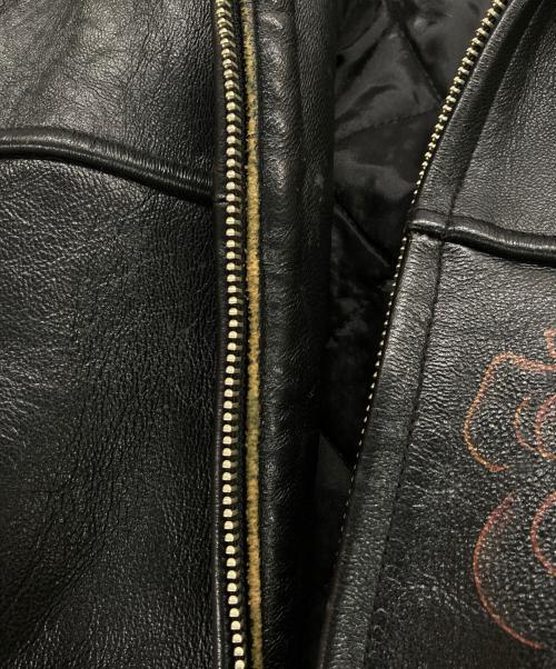 AVIREX（アヴィレックス）AVIREX (アヴィレックス) ドラゴンペイント レザージャケット ブラック サイズ:Lの古着・服飾アイテム