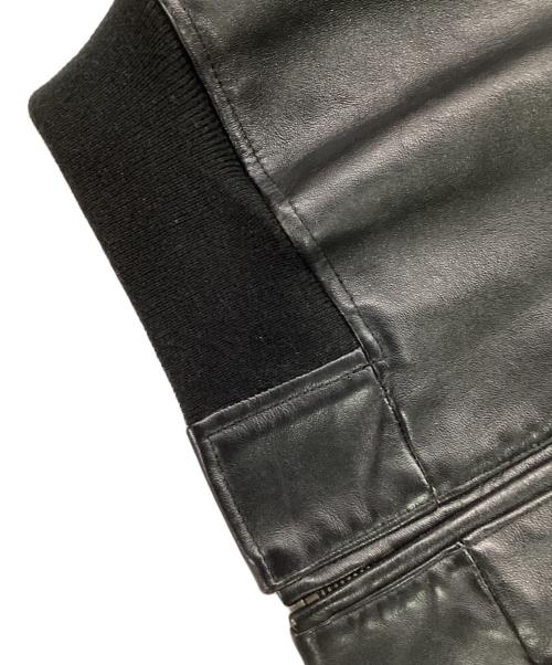 AVIREX（アヴィレックス）AVIREX (アヴィレックス) ドラゴン刺繍ラムレザーバーシティジャケット ブラック サイズ:Lの古着・服飾アイテム