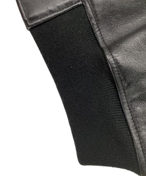 AVIREX（アヴィレックス）AVIREX (アヴィレックス) ドラゴン刺繍ラムレザーバーシティジャケット ブラック サイズ:Lの古着・服飾アイテム