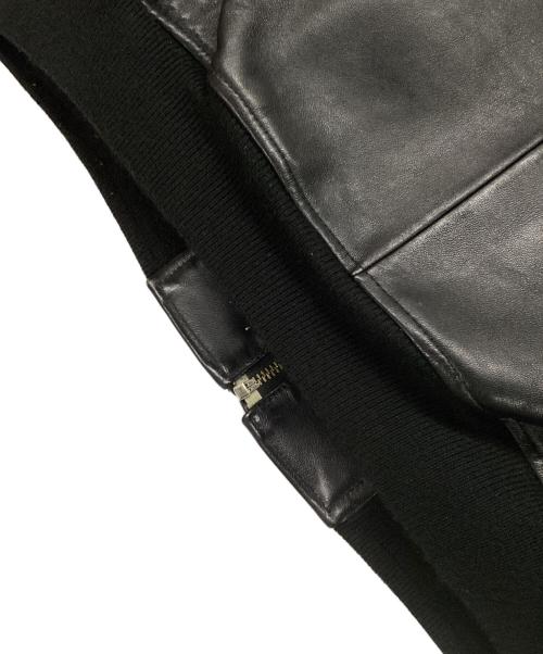 AVIREX（アヴィレックス）AVIREX (アヴィレックス) ドラゴン刺繍ラムレザーバーシティジャケット ブラック サイズ:Lの古着・服飾アイテム