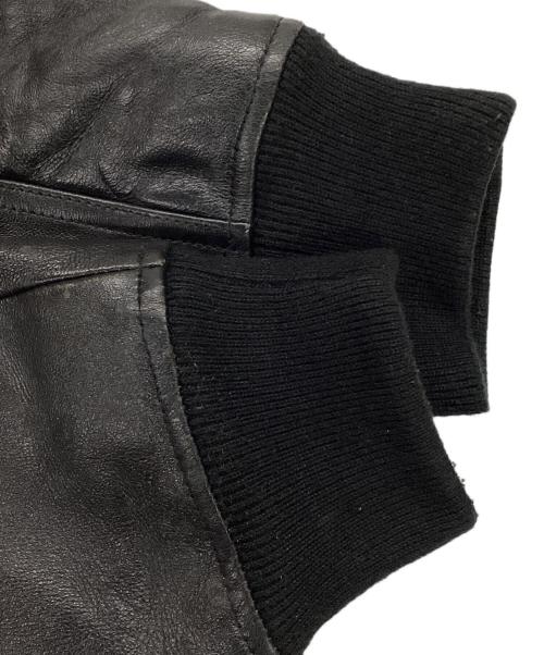 AVIREX（アヴィレックス）AVIREX (アヴィレックス) ドラゴン刺繍ラムレザーバーシティジャケット ブラック サイズ:Lの古着・服飾アイテム