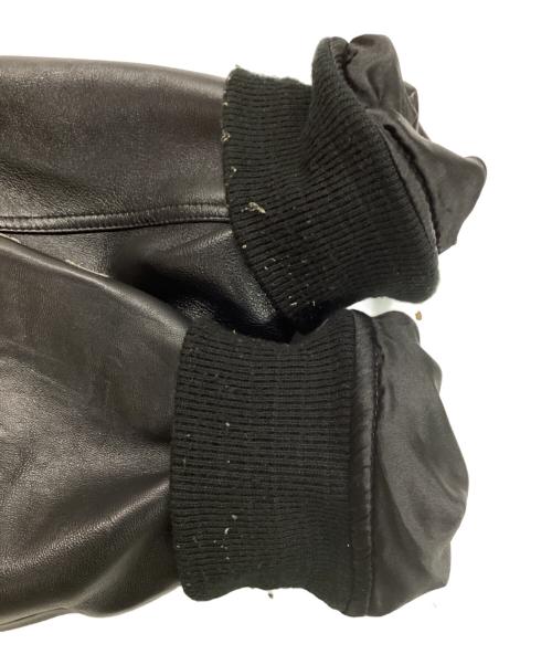 AVIREX（アヴィレックス）AVIREX (アヴィレックス) ドラゴン刺繍ラムレザーバーシティジャケット ブラック サイズ:Lの古着・服飾アイテム