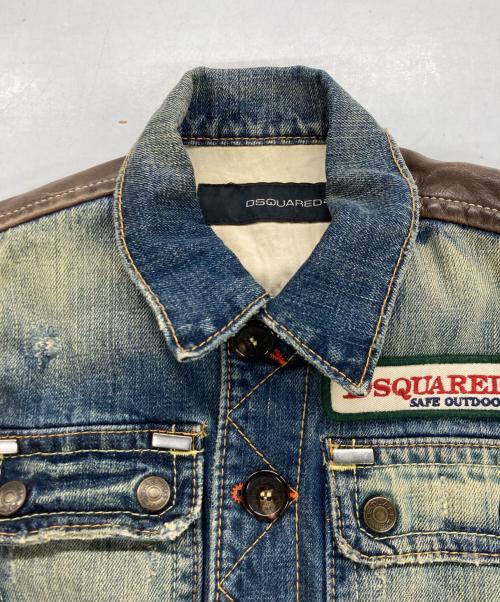DSQUARED2（ディースクエアード）DSQUARED2 (ディースクエアード) 切替デニムジャケット インディゴ サイズ:40の古着・服飾アイテム