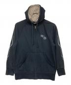HARLEY-DAVIDSONハーレーダビッドソン）の古着「00`Sファイヤーロゴジップフーディ」｜ブラック