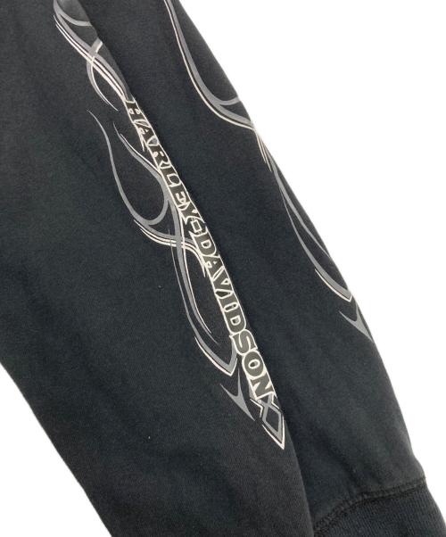 HARLEY-DAVIDSON（ハーレーダビッドソン）HARLEY-DAVIDSON (ハーレーダビッドソン) 00`Sファイヤーロゴジップフーディ ブラック サイズ:Mの古着・服飾アイテム