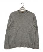 MARNIマルニ）の古着「刺繍ロゴ ダメージ加工 クルーネックニット」｜グレー