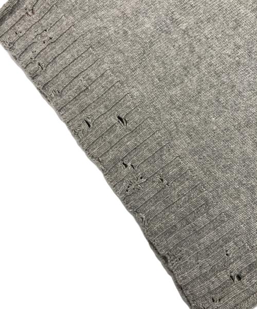 MARNI（マルニ）MARNI (マルニ) 刺繍ロゴ ダメージ加工 クルーネックニット グレー サイズ:キッズ14の古着・服飾アイテム