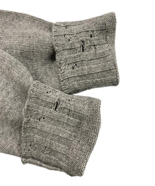 MARNI（マルニ）MARNI (マルニ) 刺繍ロゴ ダメージ加工 クルーネックニット グレー サイズ:キッズ14の古着・服飾アイテム