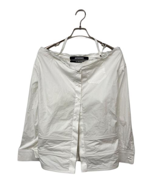 jacquemus（ジャックムス）jacquemus (ジャックムス) La Chemise Peplo Stretch Cotton Shirt / ラシュミーズペプロブラウス ホワイト サイズ:36の古着・服飾アイテム