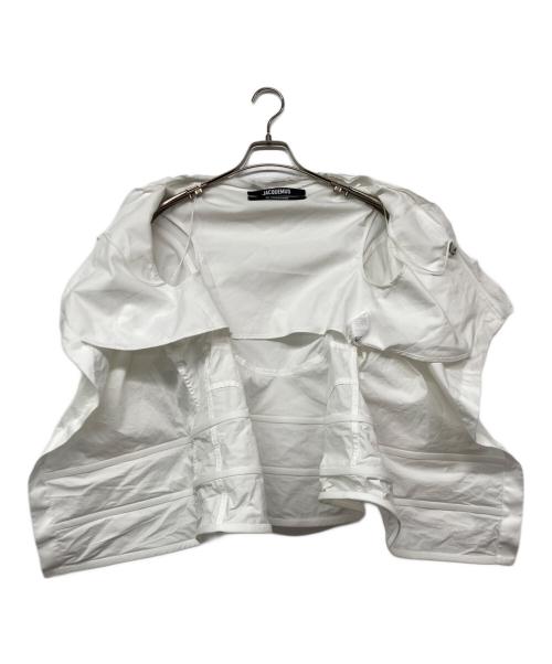 jacquemus（ジャックムス）jacquemus (ジャックムス) La Chemise Peplo Stretch Cotton Shirt / ラシュミーズペプロブラウス ホワイト サイズ:36の古着・服飾アイテム