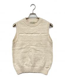 木玉ガラ紡（キタマガラボウ）の古着「ガラ紡ニットベスト」｜ホワイト