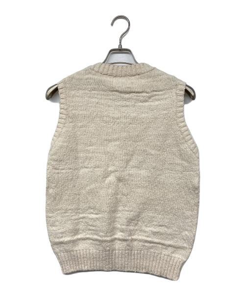木玉ガラ紡（キタマガラボウ）木玉ガラ紡 (キタマガラボウ) ガラ紡ニットベスト ホワイト サイズ:S 未使用品の古着・服飾アイテム
