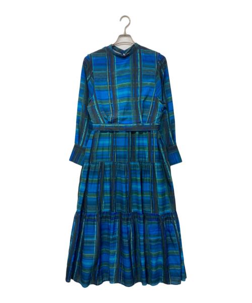 RIM.ARK（リムアーク）RIM.ARK (リムアーク) モダンチェックセットワンピース ブルー×グリーン サイズ:38の古着・服飾アイテム