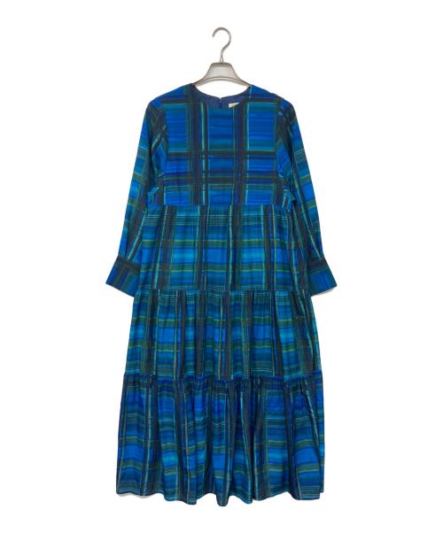 RIM.ARK（リムアーク）RIM.ARK (リムアーク) モダンチェックセットワンピース ブルー×グリーン サイズ:38の古着・服飾アイテム