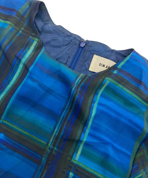 RIM.ARK（リムアーク）RIM.ARK (リムアーク) モダンチェックセットワンピース ブルー×グリーン サイズ:38の古着・服飾アイテム