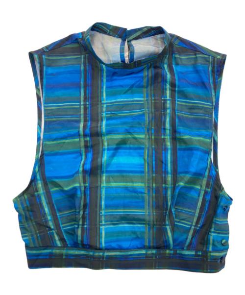 RIM.ARK（リムアーク）RIM.ARK (リムアーク) モダンチェックセットワンピース ブルー×グリーン サイズ:38の古着・服飾アイテム