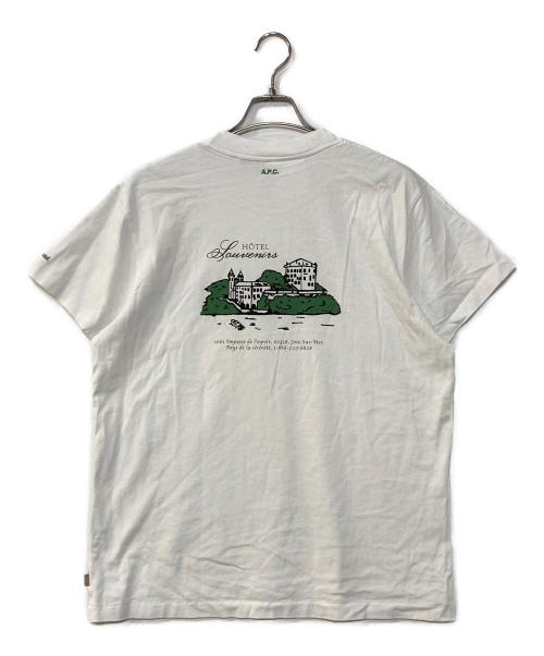 A.P.C.（アーペーセー）A.P.C. (アーペーセー) JJJJound (ジョウンド) HOTEL SOUVENIRS TEE　ホテルスーベニアTシャツ　プリントTシャツ ホワイト サイズ:XLの古着・服飾アイテム