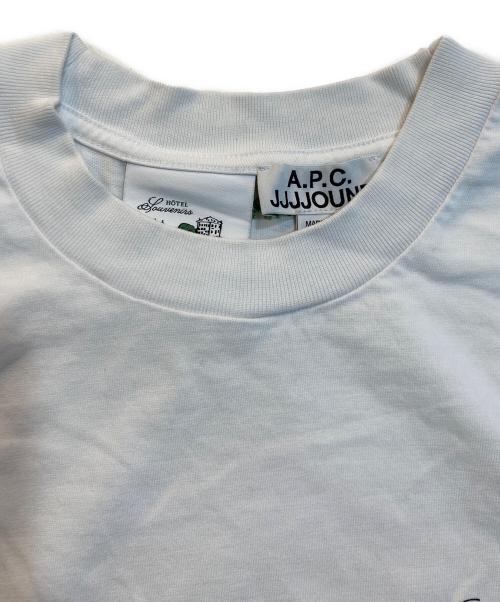 A.P.C.（アーペーセー）A.P.C. (アーペーセー) JJJJound (ジョウンド) HOTEL SOUVENIRS TEE　ホテルスーベニアTシャツ　プリントTシャツ ホワイト サイズ:XLの古着・服飾アイテム