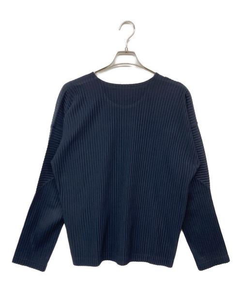 HOMME PLISSE ISSEY MIYAKE（オム プリッセ イッセイ ミヤケ）HOMME PLISSE ISSEY MIYAKE (オム プリッセ イッセイ ミヤケ) BASIC / プリーツカットソー ネイビー サイズ:3の古着・服飾アイテム