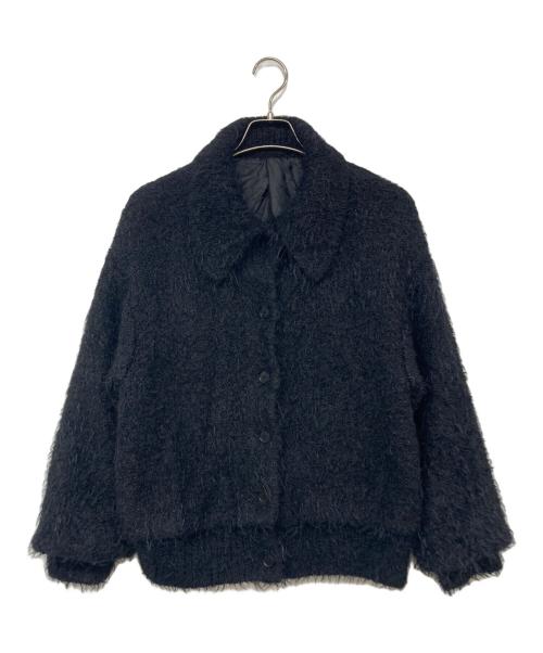 BEAUTY&YOUTH（ビューティーアンドユース）BEAUTY&YOUTH (ビューティーアンドユース) フェザーニット ライナーカーディガン ブラック サイズ:記載なしの古着・服飾アイテム