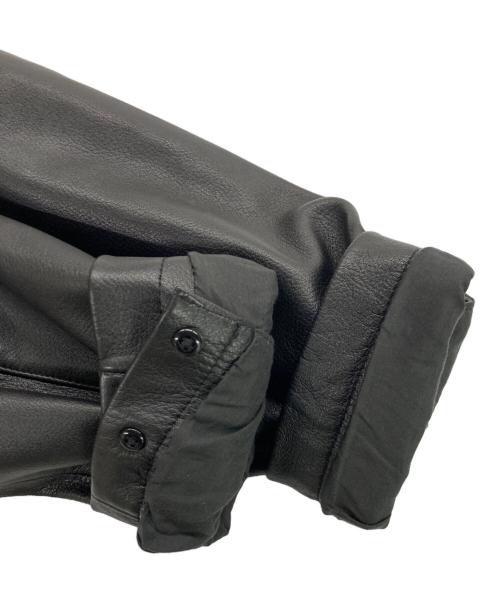 STEVEN ALAN（スティーブンアラン）STEVEN ALAN (スティーブンアラン) CCU (シーシーユー) SA SIBO SHEEP CAR CT / シボ シープレザー カー コート ブラック サイズ:Sの古着・服飾アイテム