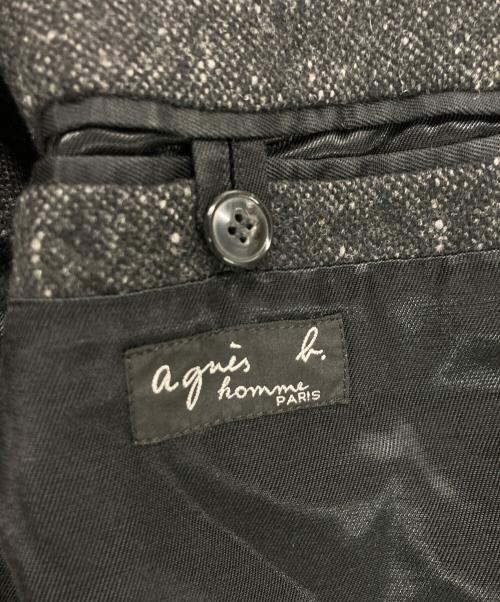 agnes b homme（アニエスベーオム）agnes b homme (アニエスベーオム) ダブルジップウールジャケット グレー サイズ:52の古着・服飾アイテム