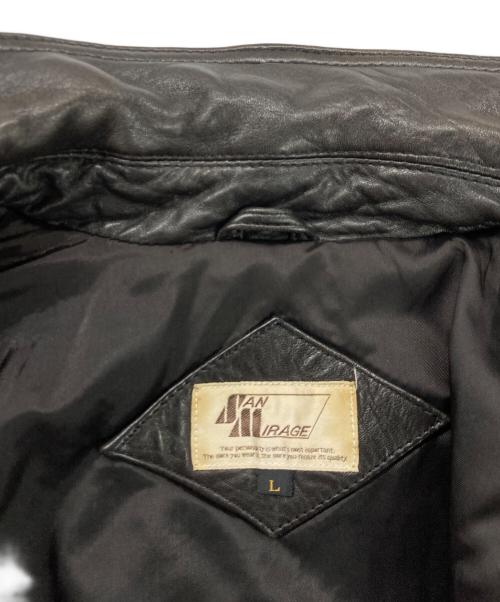 san mirage（サンミラージュ）san mirage (サンミラージュ) ラムレザーボンバーブルゾン ブラック サイズ:Lの古着・服飾アイテム
