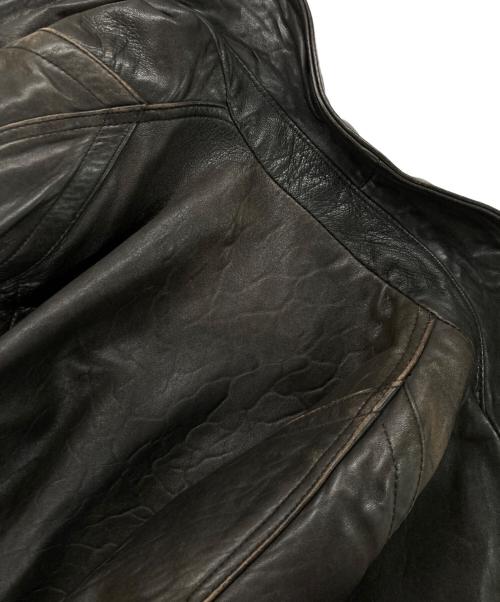 san mirage（サンミラージュ）san mirage (サンミラージュ) ラムレザーボンバーブルゾン ブラック サイズ:Lの古着・服飾アイテム