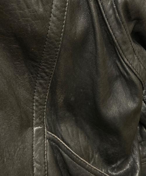 san mirage（サンミラージュ）san mirage (サンミラージュ) ラムレザーボンバーブルゾン ブラック サイズ:Lの古着・服飾アイテム