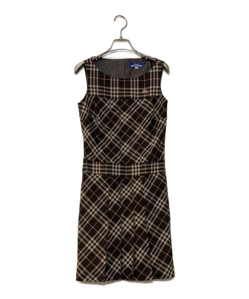 BURBERRY BLUE LABEL（バーバリー ブルー レーベル）BURBERRY BLUE LABEL (バーバリー ブルー レーベル) ノバチェックノースリーブワンピース ブラウン サイズ:36の古着・服飾アイテム