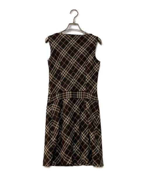 BURBERRY BLUE LABEL（バーバリー ブルー レーベル）BURBERRY BLUE LABEL (バーバリー ブルー レーベル) ノバチェックノースリーブワンピース ブラウン サイズ:36の古着・服飾アイテム