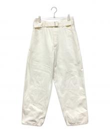 COMOLI（コモリ）の古着「デニム ベルテッドパンツ」｜ホワイト