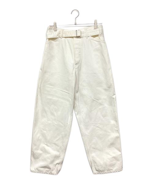 COMOLI（コモリ）COMOLI (コモリ) デニム ベルテッドパンツ ホワイト サイズ:１の古着・服飾アイテム