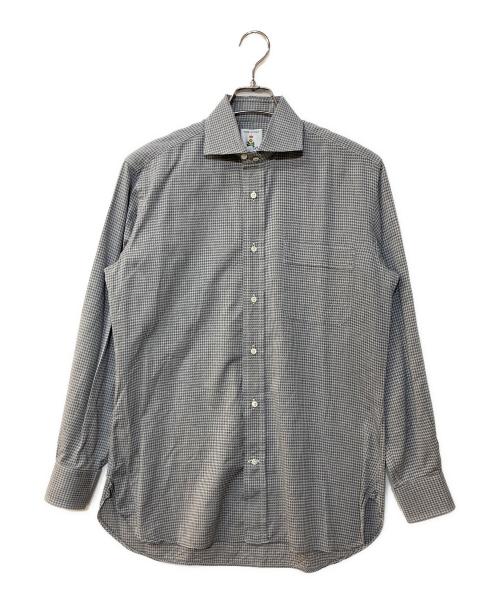 GUY ROVER（ギローバー）GUY ROVER (ギローバー) ハウンドトゥース ドレスシャツ グレー サイズ:39 15 1/2の古着・服飾アイテム