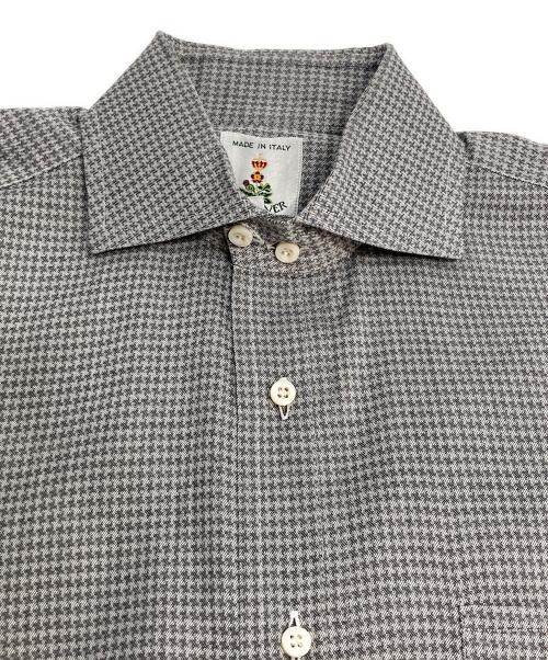 GUY ROVER（ギローバー）GUY ROVER (ギローバー) ハウンドトゥース ドレスシャツ グレー サイズ:39 15 1/2の古着・服飾アイテム