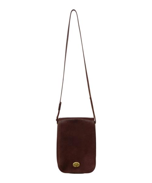 SLOW&CO（スロウアンドコー）SLOW&CO (スロウアンドコー)  Bono  Flap Vertical Shoulder Bag / ターンロック レザーショルダーバッグ ブラウンの古着・服飾アイテム