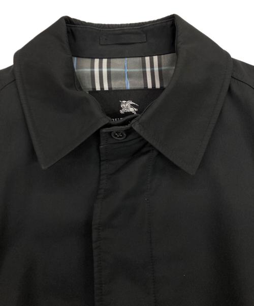 BURBERRY BLACK LABEL（バーバリーブラックレーベル）BURBERRY BLACK LABEL (バーバリーブラックレーベル) ステンカラーコート 裏チェック BMA06-704-09 ブラック サイズ:Lの古着・服飾アイテム