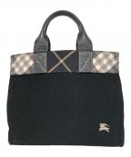BURBERRY BLUE LABELバーバリーロンドンブルーレーベル）の古着「キャンバスハンドバッグ ZA432-212-09」｜ブラック