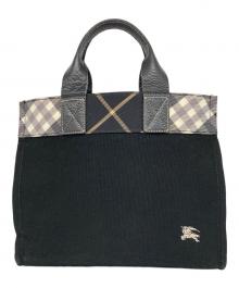 BURBERRY BLUE LABEL（バーバリー ブルー レーベル）の古着「キャンバスハンドバッグ ZA432-212-09」｜ブラック